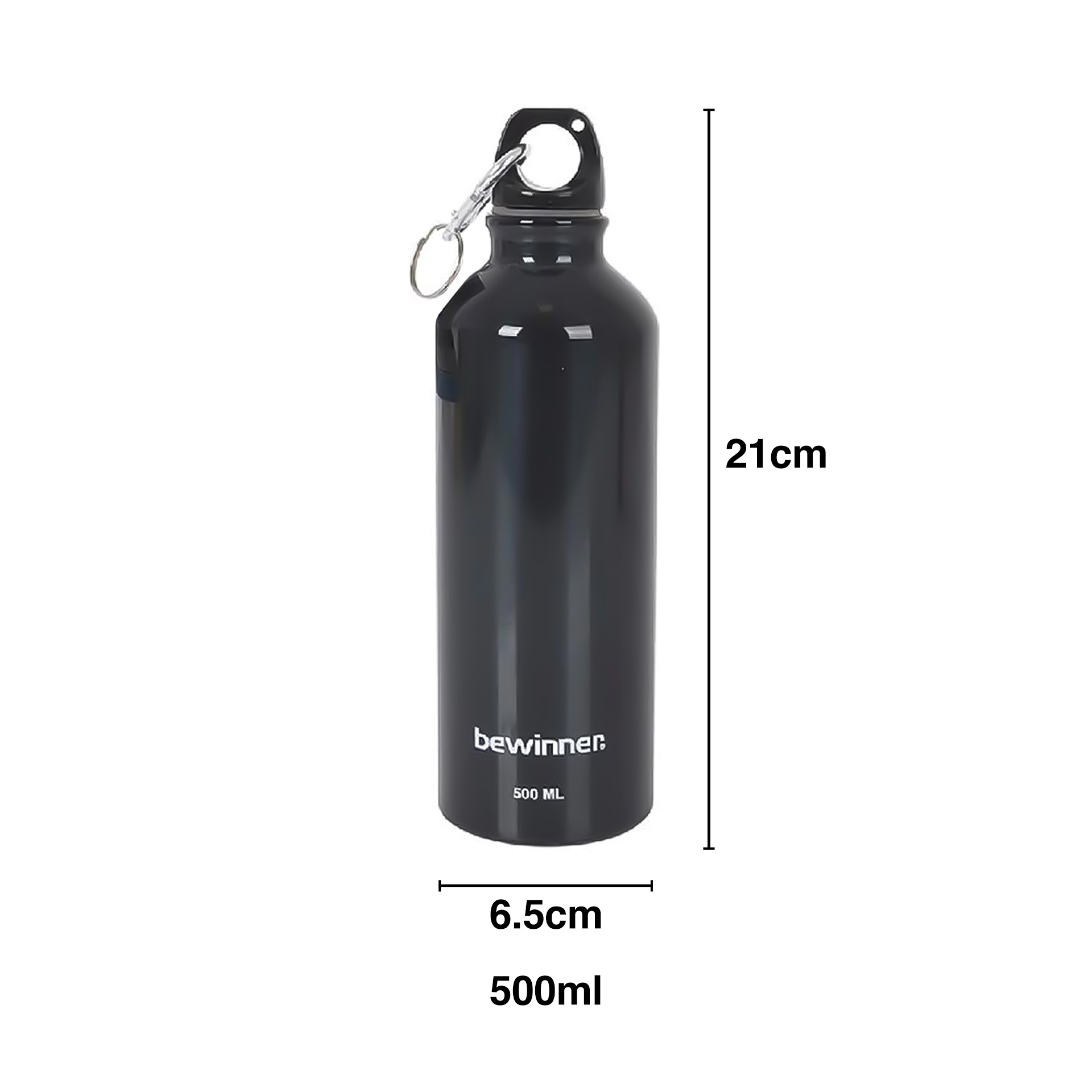 Garrafa Água Alumínio Bewinner Redondo 500ml 6.5X21cm