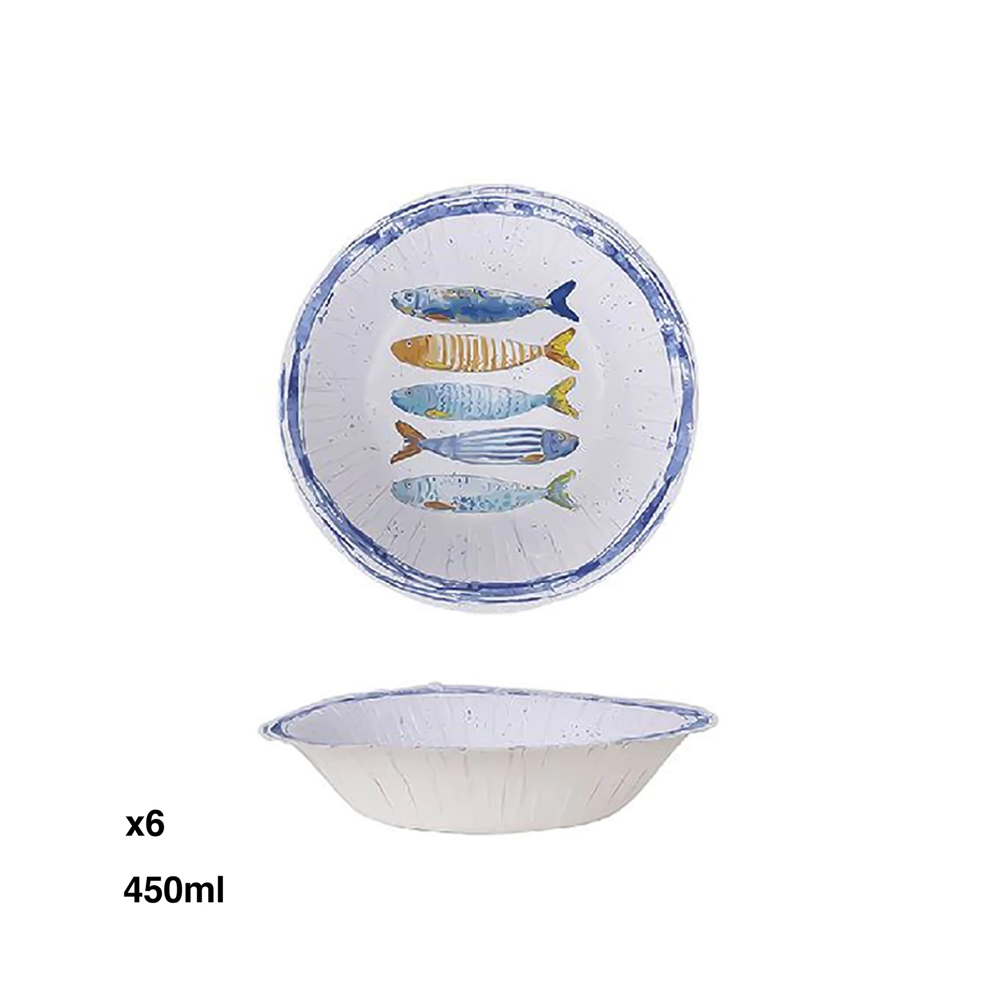 Taça Cartão Peixe Redondo 450ml Pack 6