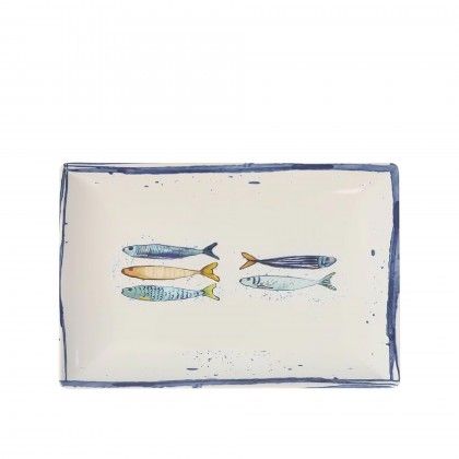Travessa Cermica Peixe Retangular 30X20cm
