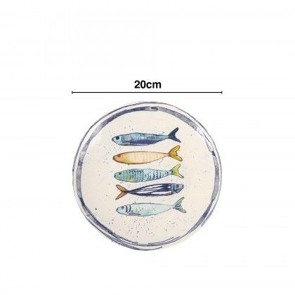 Prato Cermica Peixe Sobremesa 20X2cm