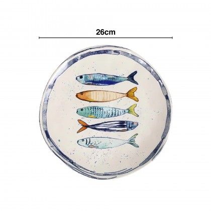 Prato Cermica Peixe Raso Ondulado 26X2.5cm