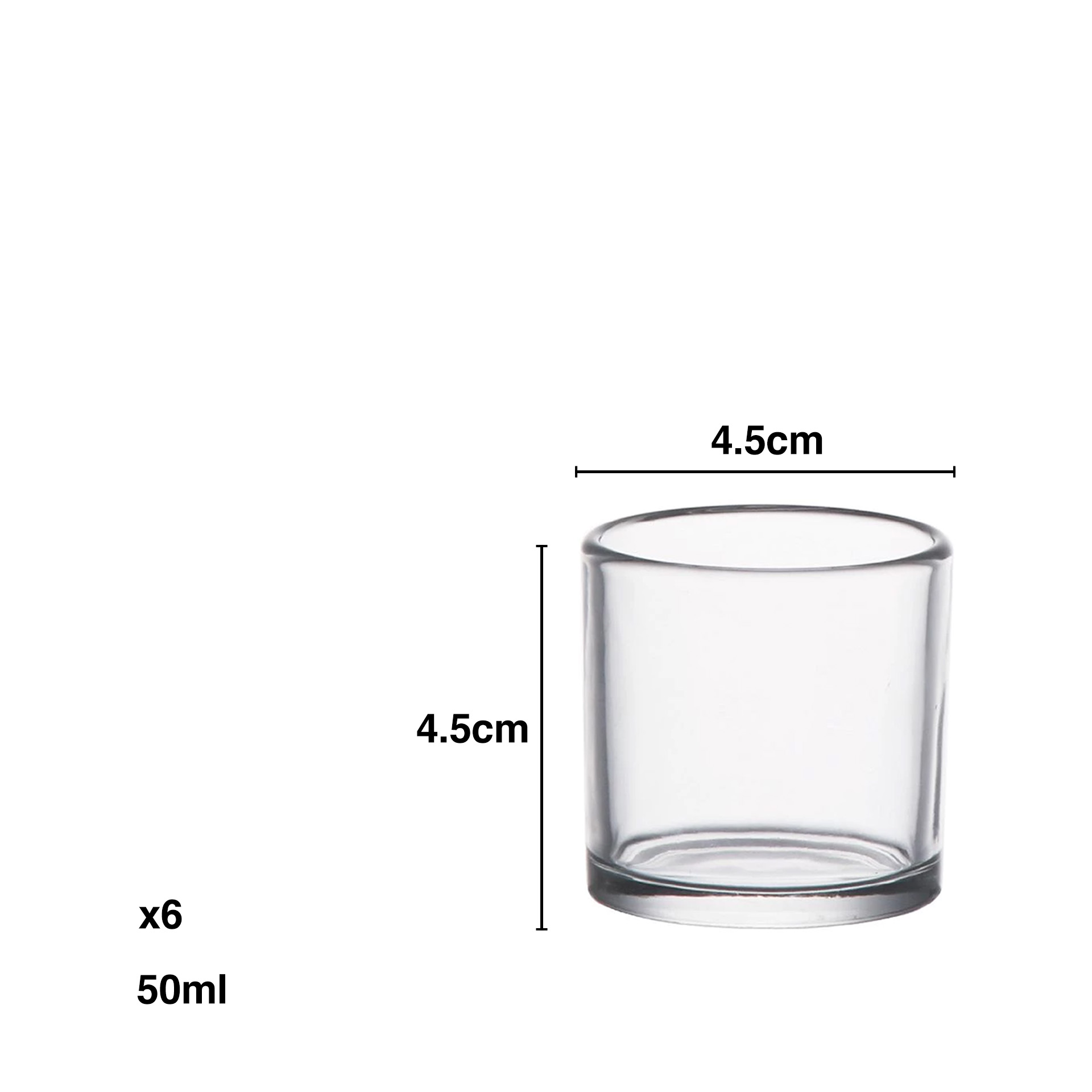 Copo Shot Micy 50ml 4.5X4.5cm Pack 6