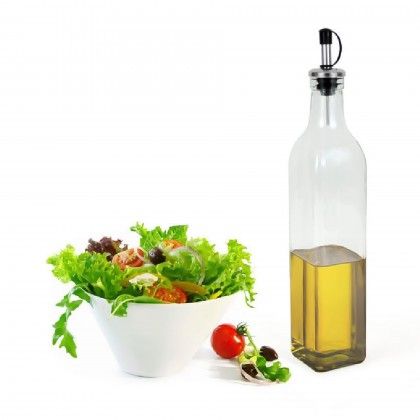 Galheteiro Vidro Tampa Inox Anna Liso 500ml 5.5X5.5X30cm