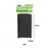 Palhinha Carto Biodegradvel Preto 0.6X14cm Pack 25