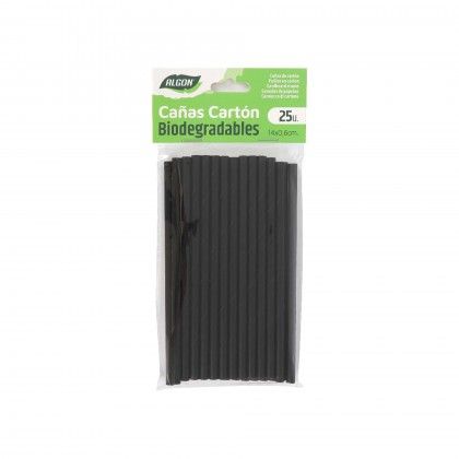 Palhinha Carto Biodegradvel Preto 0.6X14cm Pack 25