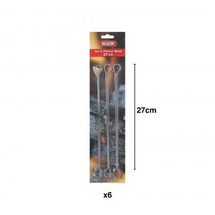 Espeto Churrasco Inox 27cm Pack 6