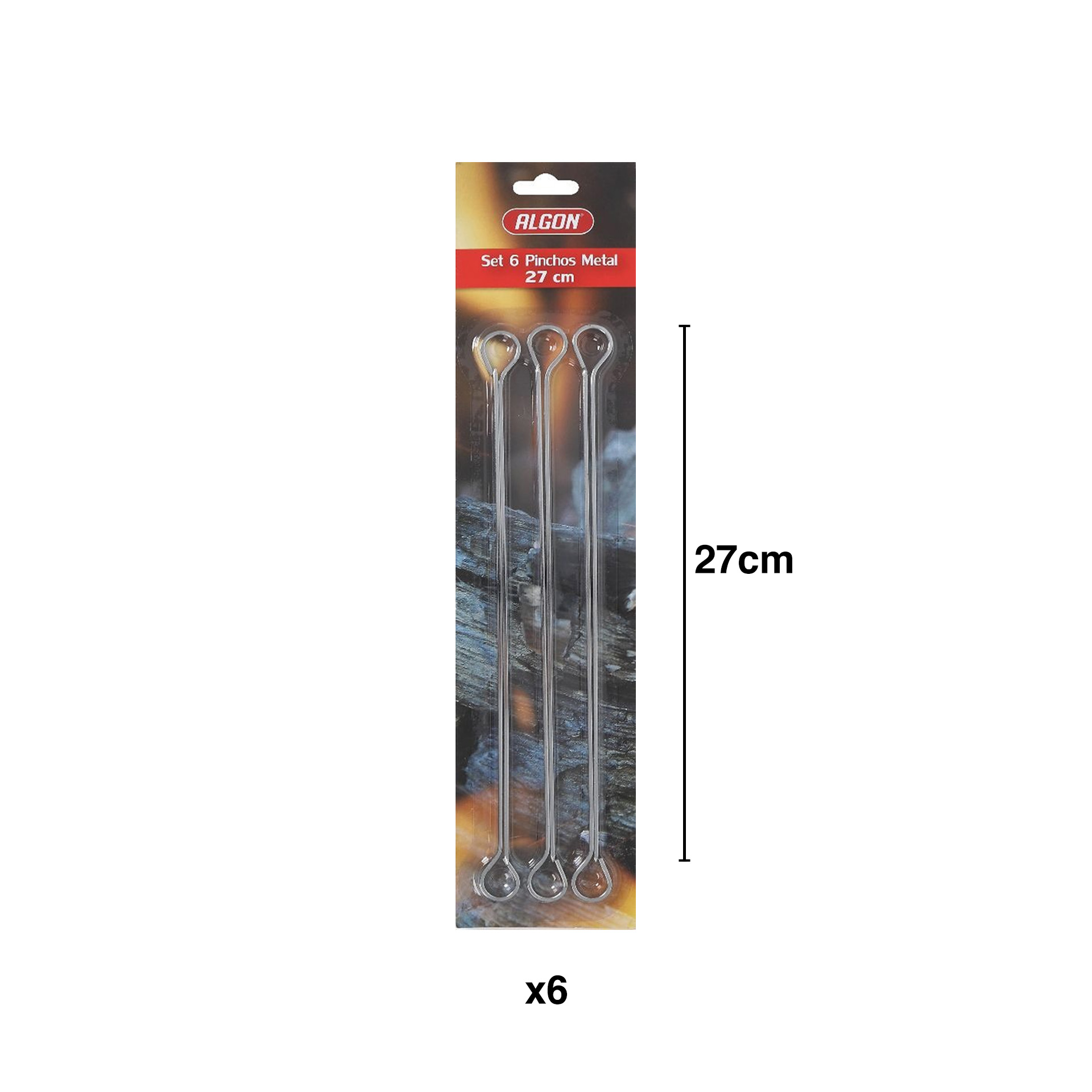 Espeto Churrasco Inox 27cm Pack 6