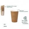 Copo Carto Kraft Compostvel 220ml Pack 20