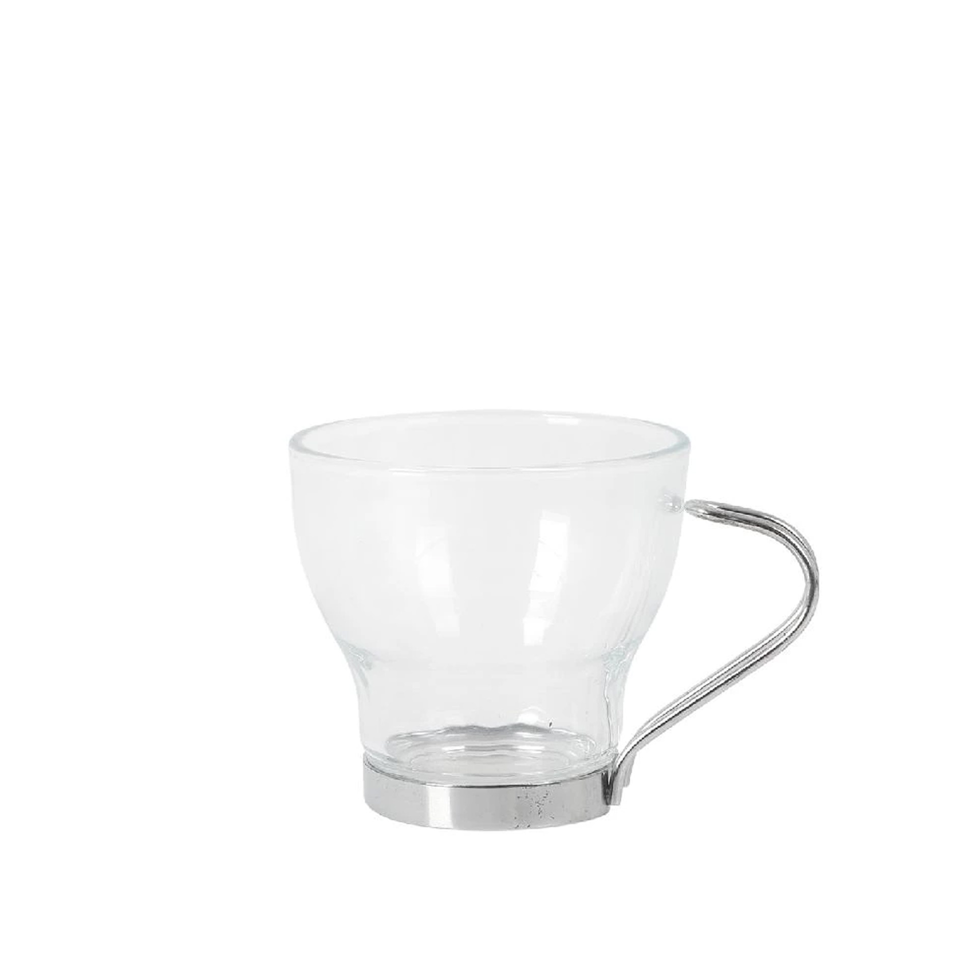 Chávena Vidro Lubeca com Asa Metal 175ml 8.2X7.5cm Pack 2