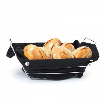 Cesto P�o Metal / Tecido Retangular Preto 29X20X11.7cm