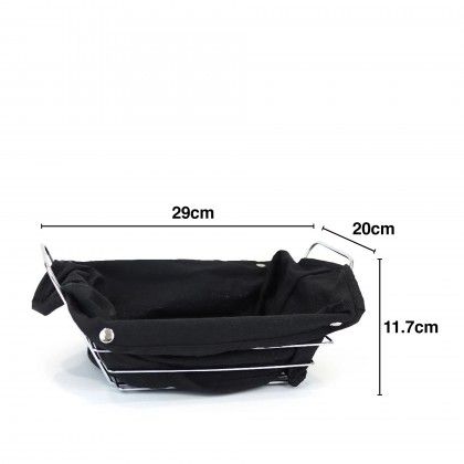 Cesto P�o Metal / Tecido Retangular Preto 29X20X11.7cm