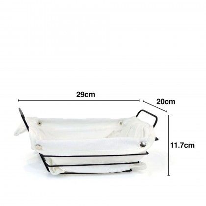 Cesto Pão Metal / Tecido Retangular Branco 29X20X11.7cm Cesto Pão Metal / Tecido Retangular Branco 29X20X11.7cm