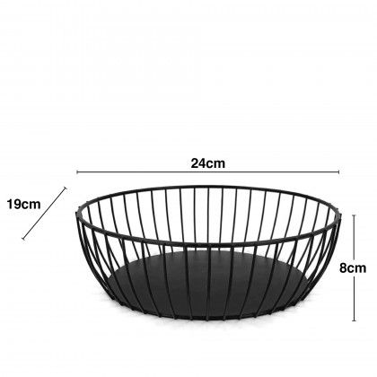 Cesto Po Metal Oval Preto