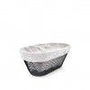 Cesto Po Metal / Tecido Oval 28X15X10cm