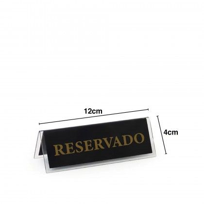 Placa Reservado Acrlico 12X4cm