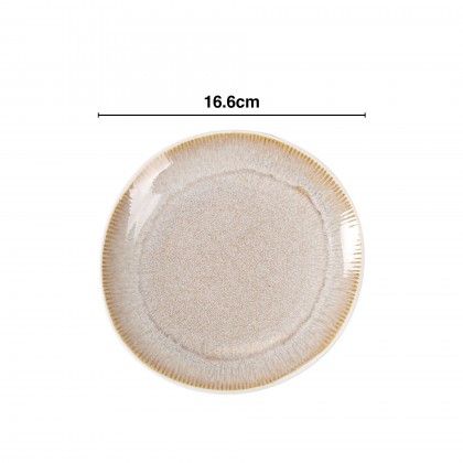 Prato Sobremesa Calobra Redondo Creme 16.6cm