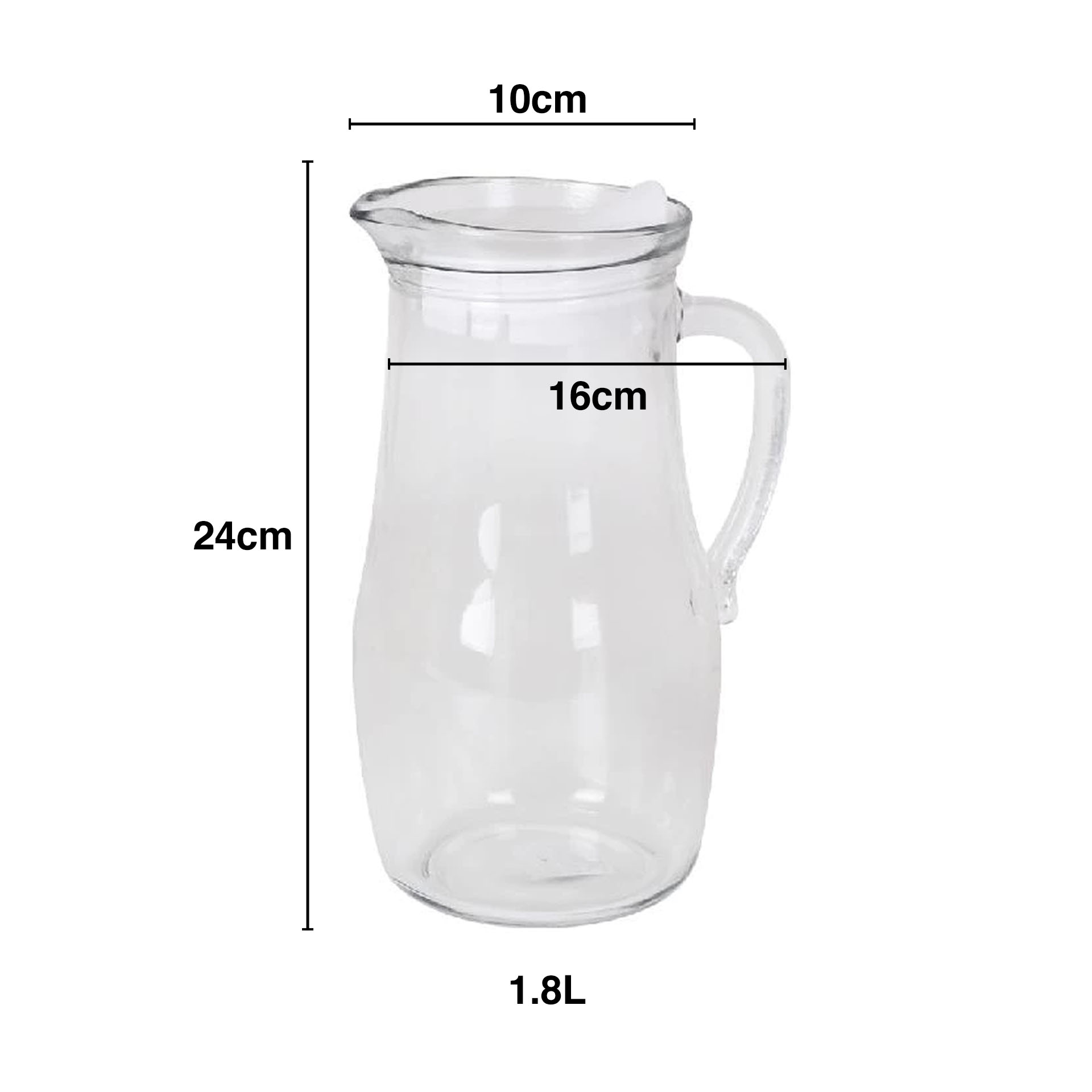 Jarro Vidro com Tampa 1800ml 16X10X24cm