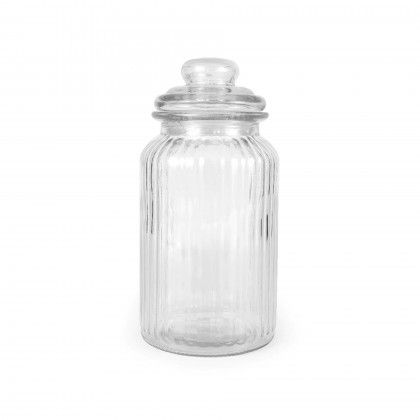 Frasco Vidro Linhas com Tampa Redondo 1300ml 11X22.8cm