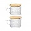 Aucareiro Vidro Tampa Bambu 400ml 13X10X6.8cm