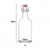 Garrafa Vidro Tampa Hermtica 1000ml 9.8X28cm