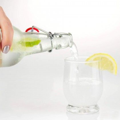 Garrafa Vidro Tampa Hermtica 1000ml 9.8X28cm