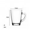 Caneca Vidro Vega com Asa 250ml 10X7.5X10cm Pack 6