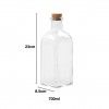 Garrafa Vidro Tampa Cortia Quadrada 700ml 8.5X23cm