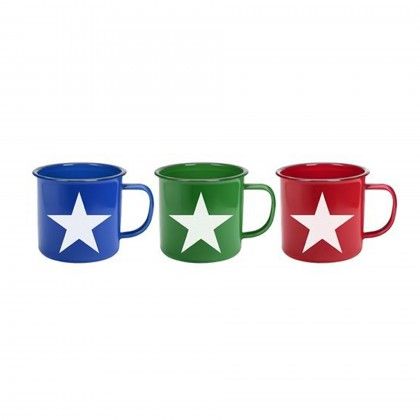 Caneca Esmalte Decorada Estrela 500ml 10X8.9cm
