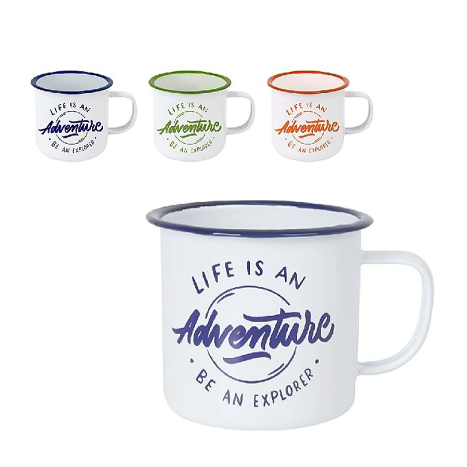 Caneca Esmalte Decorada Adventure 500ml 10X8.9cm