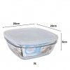 Caixa Hermtica Vidro Freshbox Quadrada 2000ml 20X20X8cm