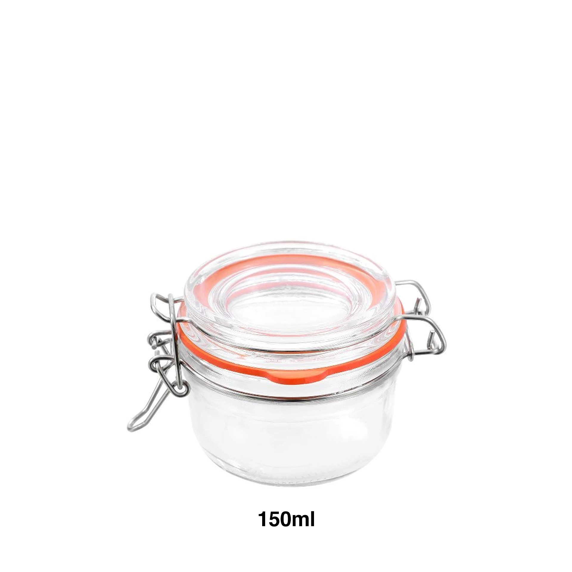 Frasco Hermético Vidro com Clip 150ml
