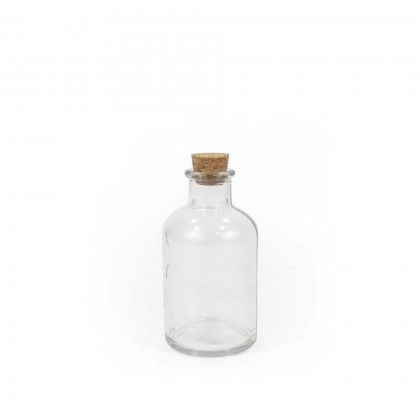 Garrafa Vidro Tampa Cortia Redonda 250ml 6.5X14cm