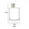 Garrafa Vidro Tampa Metal Retangular 280ml 8X5.2X14cm