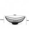 Cesto Po Metal Oval Preto 25X13.5X9cm