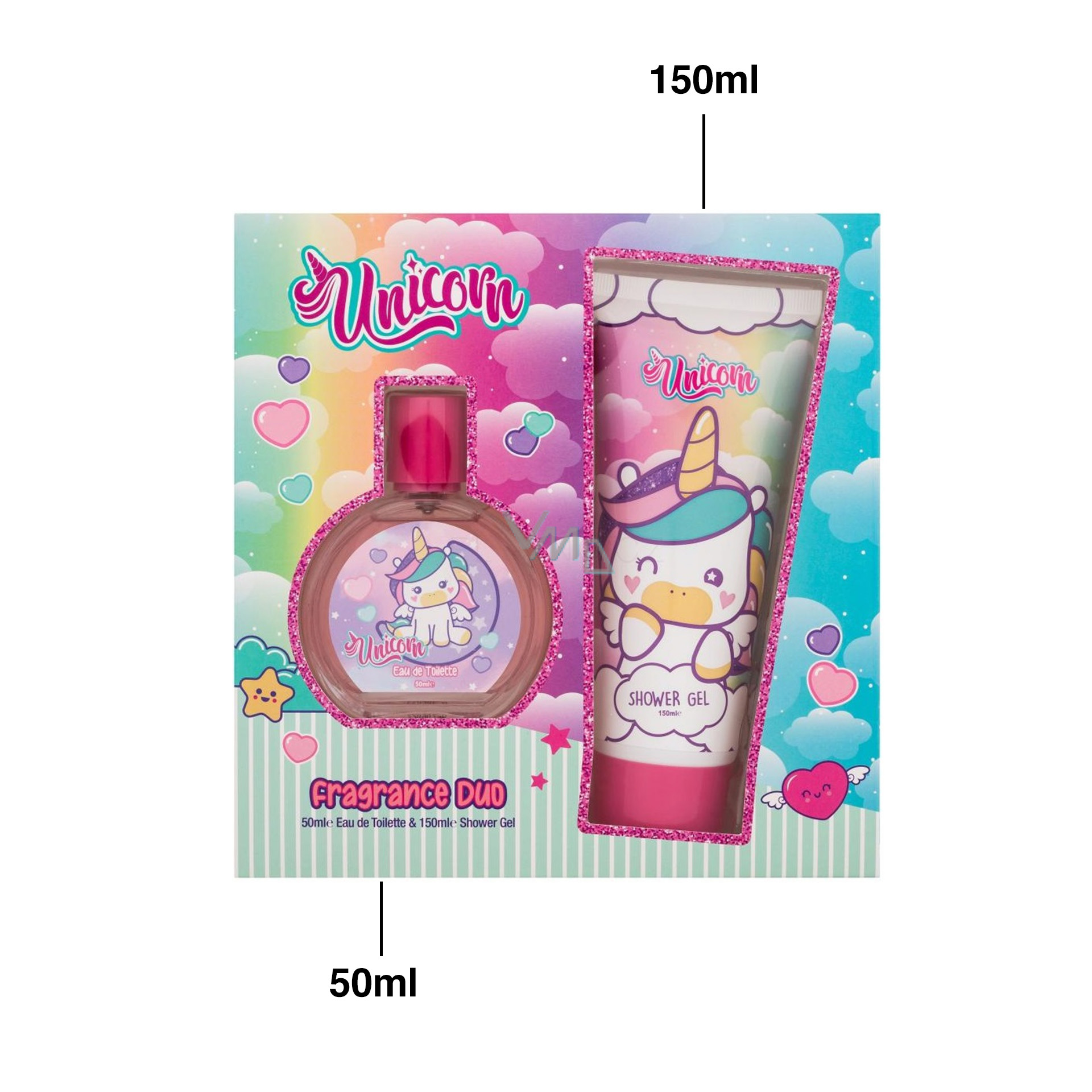 Conjunto Unicórnio Perfume 50ml + Gel Banho 150ml