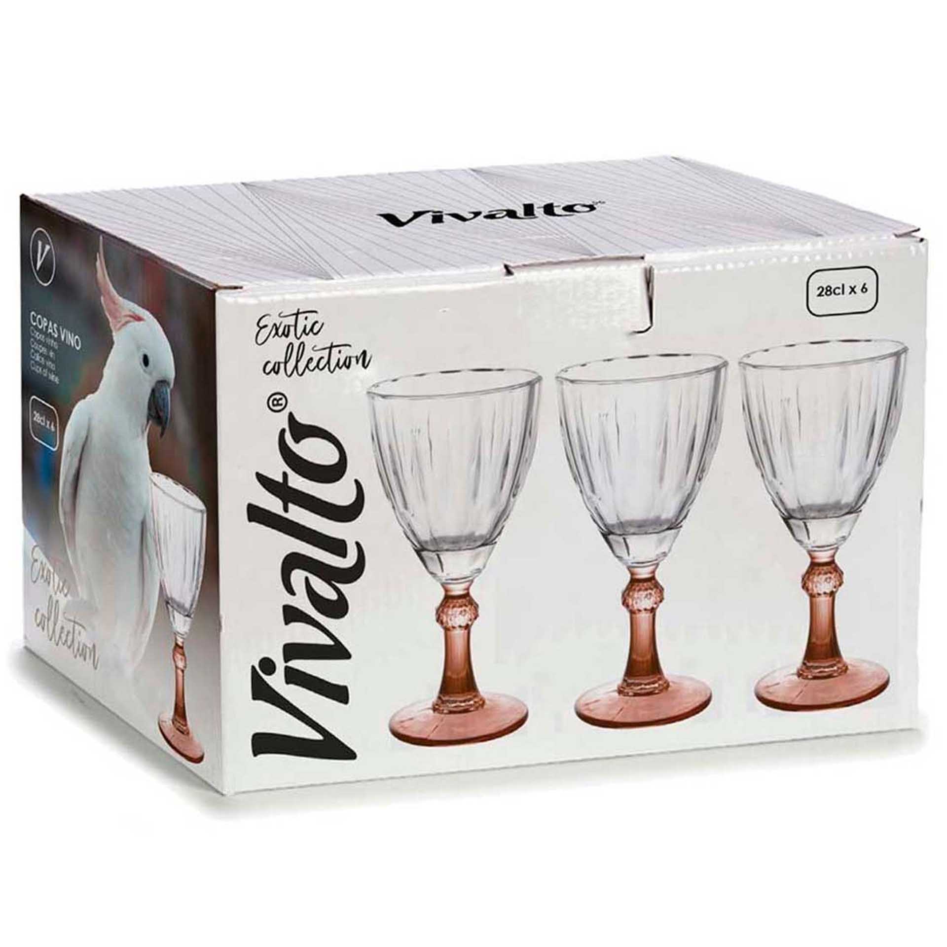 Copo Picotado Exotic com Pé Cafe 28cl Pack 6