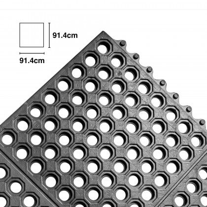 Tapete Antifadiga / Segurana Preto 91.4X91.4X1.4cm