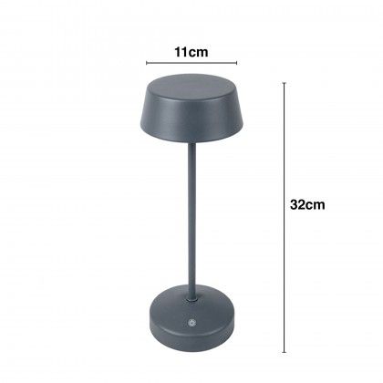 Candeeiro Led Metal Redondo Cinzento 11X32cm Candeeiro Led Metal Redondo Cinzento 11X32cm
