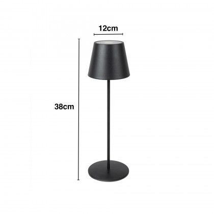 Candeeiro Led Metal Redondo Preto 12X38cm Candeeiro Led Metal Redondo Preto 12X38cm