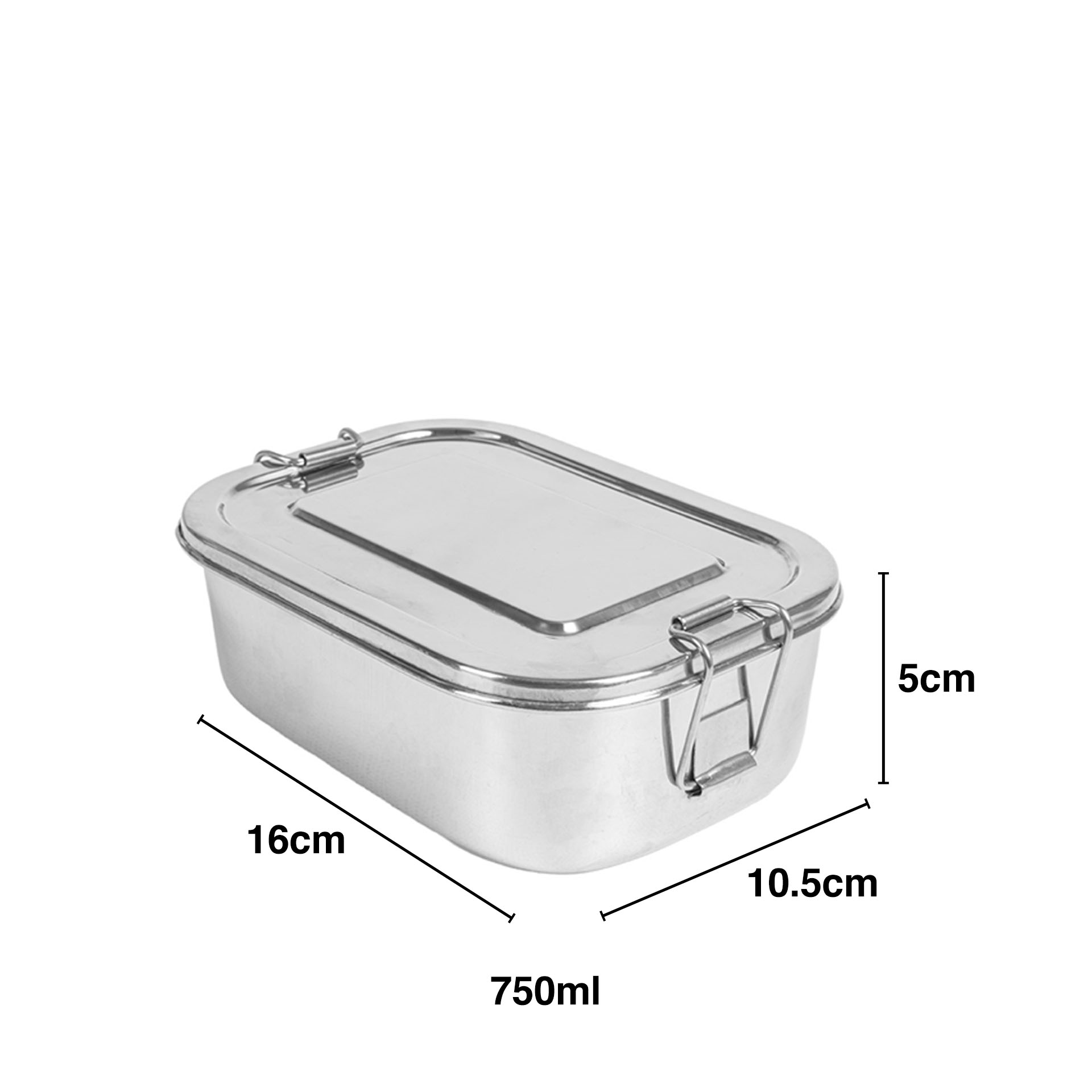 Caixa Hermética Artinox com Tampa Prateado 750ml 16X10.5X5cm