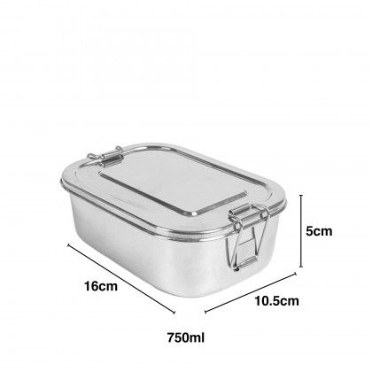 Caixa Hermética Artinox com Tampa Prateado 750ml 16X10.5X5cm Caixa Hermética Artinox com Tampa Prateado 750ml 16X10.5X5cm