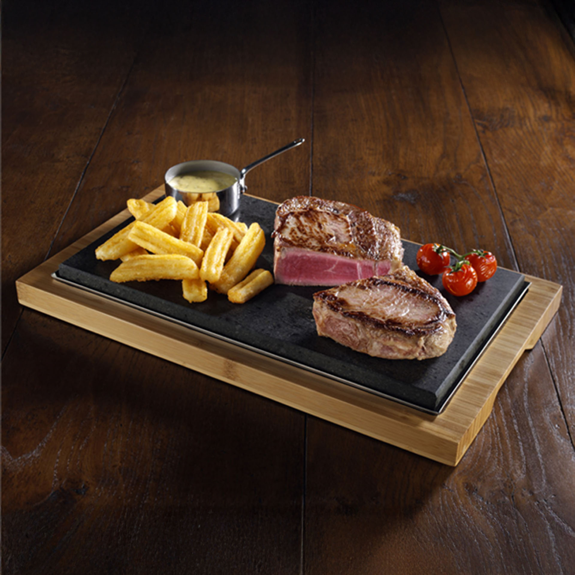 Tábua Madeira com Pedra 43X25cm