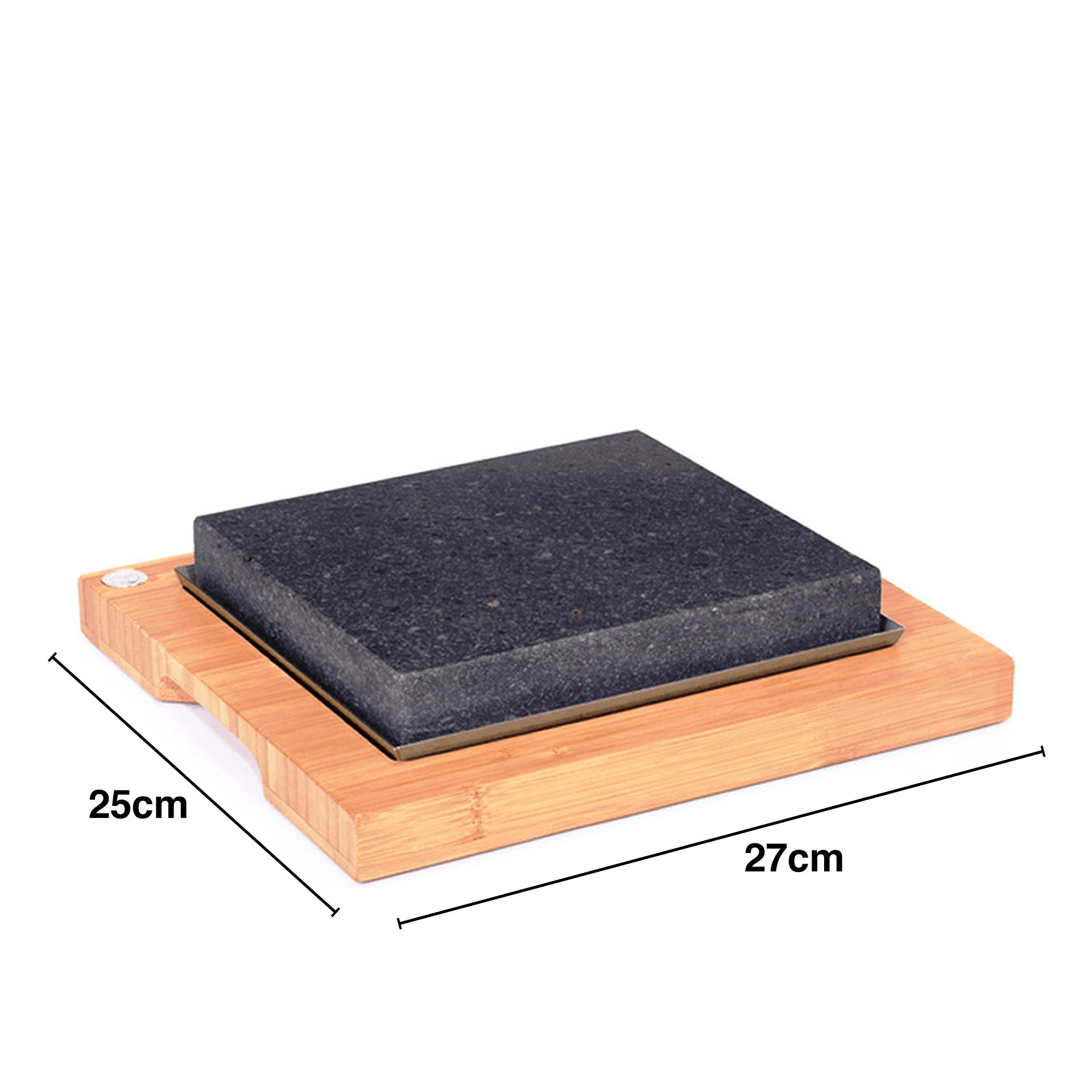 Tábua Madeira com Pedra 27X25cm