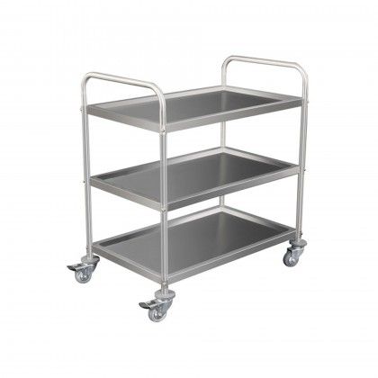 Carro Servi�o Inox 3 Estantes 85X53X95cm