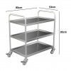 Carro Servi�o Inox 3 Estantes 85X53X95cm