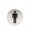 Placa Inox Adesiva Homens Redondo 7.5cm