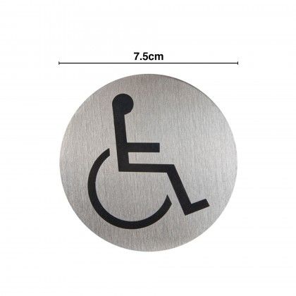 Placa Inox Adesiva Acessvel Redondo 7.5cm