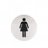 Placa Inox Adesiva Senhoras Redondo 7.5cm