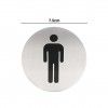 Placa Inox Adesiva Homens Redondo 7.5cm