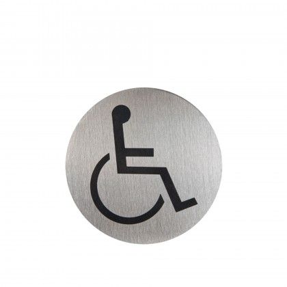 Placa Inox Adesiva Acessvel Redondo 7.5cm